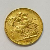 Australian Queen Victoria 1881 Gold Sovereign Victorian "M" Melbourne Mint Mark