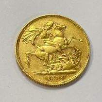 Australian Queen Victoria 1884 Gold Sovereign Victorian "M" Melbourne Mint Mark