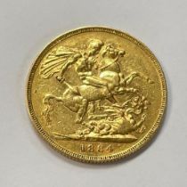 Australian Queen Victoria 1884 Gold Sovereign Victorian "M" Melbourne Mint Mark
