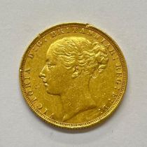 Great Britain Queen Victoria 1885 Gold Sovereign Victorian No Mint Mark