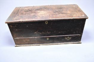 A 19th Century pine single drawer mule chest along with a 19th Century large pine clothes/travel