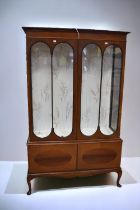 Floor standing mid 20th Century three shelf mahogany display cabinet along with 1930s glazed deco