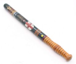 George IV city of London Bailife hand painted truncheon with crown to top above G.R city of London