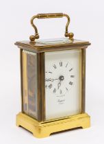 20th Century Rapport brass carriage clock, Roman numerals.