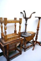 A collection of mid 20th Century small Old Charm furniture items to include jardiniere stand and