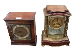 Two early 20th Century 8 day mahogany cased mantle clocks, one with Westminster chime, Hopper of