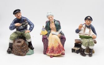 Three mid 20th Century Royal Doulton figures to include the Lobster man, True Story and Prized