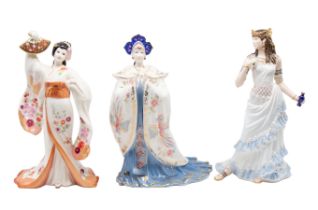 Coalport limited edition figurines 'Madame Butterfly' 541/12500, 'Aida' 513/12500, 'Princess