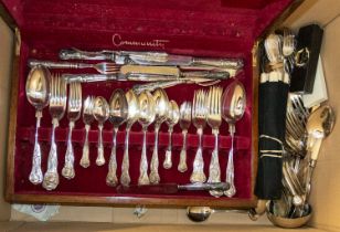 A quantity of silver plated items, mostly flatware to include a part canteen of cutlery, all EPNS,