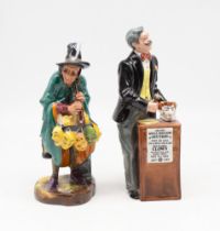 Two Royal Doulton mid 20th Century figures to include The Auctioneer and the Mask Seller.