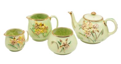A 20th century Lingard Websters Tunstall Pottery, tea set consisting of tea pot, water jug, sugar
