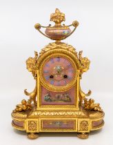 A 19th century J.W. Jeffery & Co of Compton House, Liverpool ornate gilt metal mantle clock,
