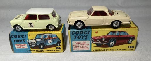 Corgi: A pair of boxed Corgi Toys, Morris Mini-Cooper Competition Model, Reference No. 227; and