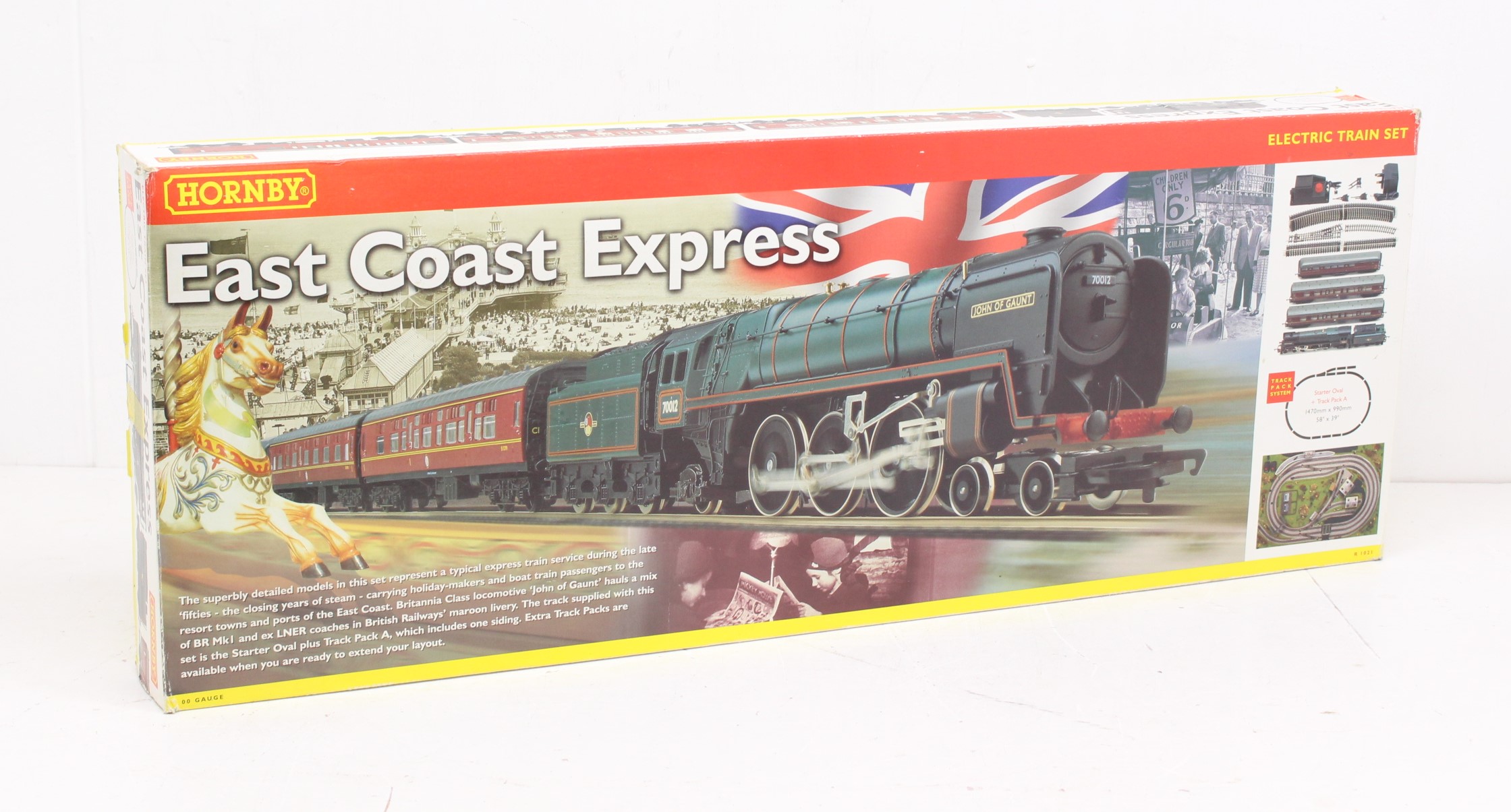 Hornby: A boxed Hornby Railways, OO Gauge, East Coast Express, Reference R1021. Original box with