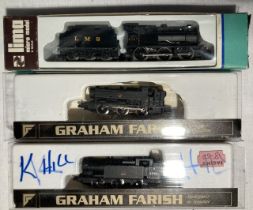 N Gauge: A collection of three boxed N Gauge locomotives, comprising: Lima LMS 0-6-0 Reference No.