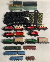 Model Railway: A collection of assorted Matchbox locomotives with coaches and trucks, selection of