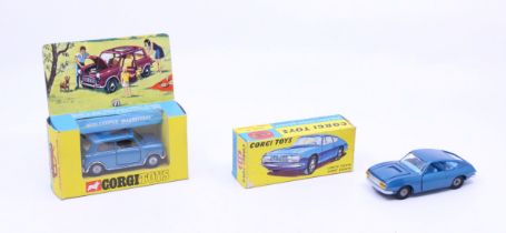 Corgi: A pair of boxed Corgi Toys, Lancia Fulvia Sport Zagato, Reference No. 332; and Mini-Cooper '