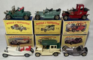 Matchbox: A collection of six assorted boxed Matchbox Models of Yesteryear vehicles to comprise: