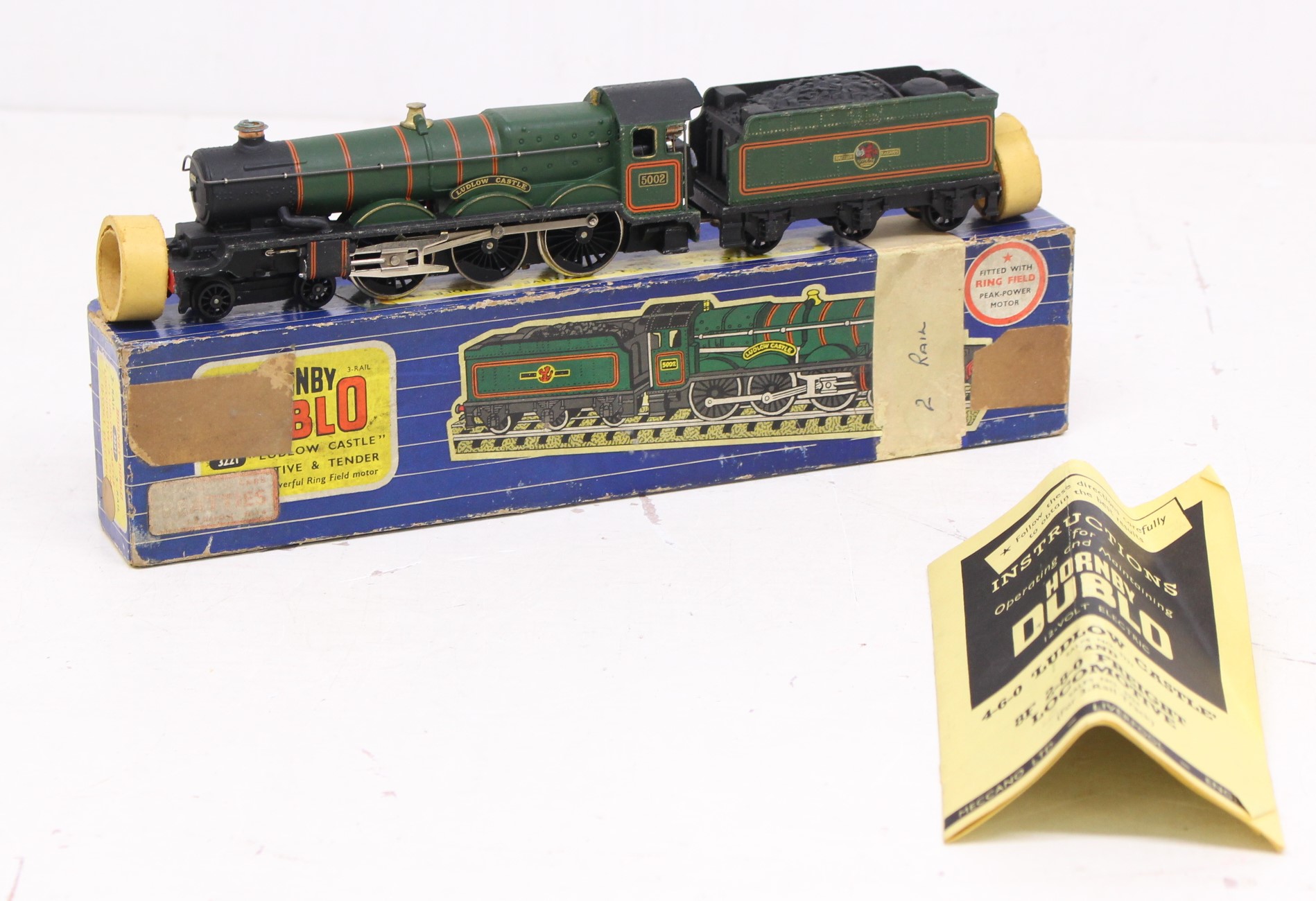 Hornby: A boxed Hornby Dublo, 2-Rail, Ludlow Castle Locomotive and Tender, Reference 3221.