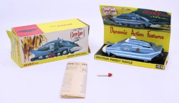 Dinky: A boxed Dinky Toys, Spectrum Pursuit Vehicle, Reference No. 104. Original box with