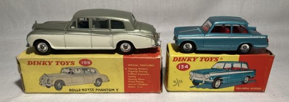 Dinky: A pair of boxed Dinky Toys, Triumph Vitesse, Reference No. 134; and Rolls-Royce Phantom V,