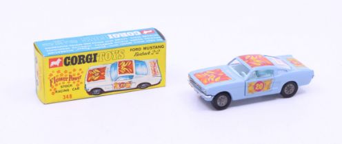 Corgi: A boxed Corgi Toys, Ford Mustang Fastback 2+2, Flower Power Stock Racing Car, Reference No.