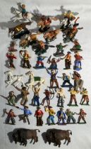 Figures: A collection of assorted plastic Cowboys and Indians made by Herald, Crescent etc. Some