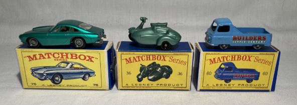 Matchbox: A collection of three assorted boxed Matchbox 75 Series vehicles to comprise: Motor
