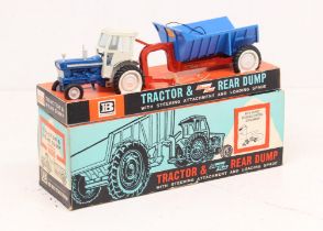 Britains: A boxed Britains Toys, Tractor and Shawnee Poole Rear Dump, Reference No. 9630. Blue and