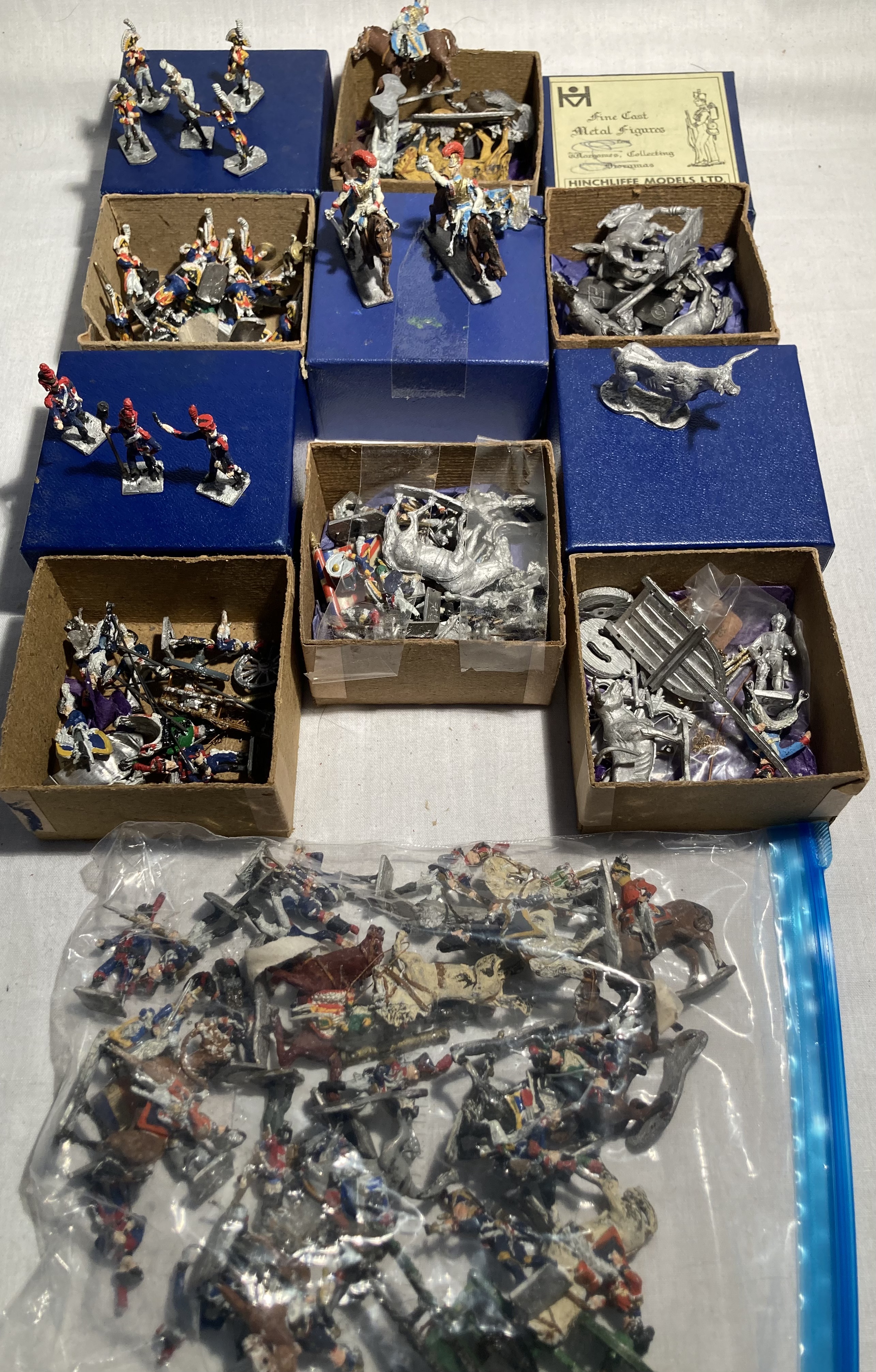 Hinchliffe: A collection of assorted Hinchliffe metal figures and horses, over 100 models, some hand