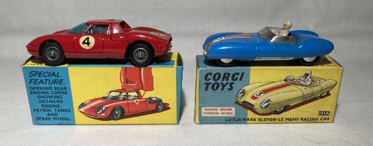 Corgi: A pair of boxed Corgi Toys, Lotus Mark Eleven Le Mans Racing Car, Reference No. 151A; and