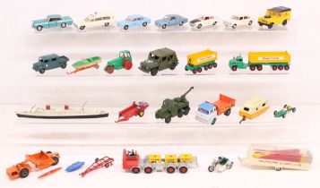 Diecast: A collection of assorted unboxed diecast vehicles to include: Dinky, Spot-On, Matchbox