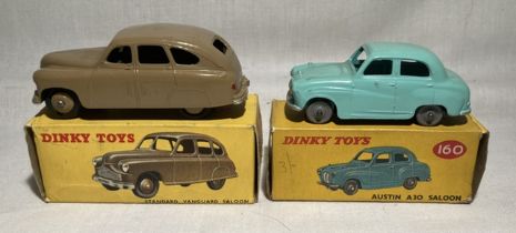 Dinky: A pair of boxed Dinky Toys, Standard Vanguard Saloon, Reference No. 153; and Austin A30