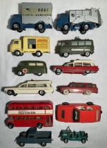 Diecast: A collection of assorted vintage playworn Corgi, Dinky and Morestone vehicles to include: