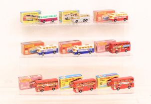 Matchbox: A collection of nine boxed Matchbox 75 Series vehicles to comprise: Superfast 12 Setra