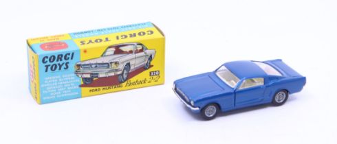 Corgi: A boxed Corgi Toys, Ford Mustang Fastback 2+2, Reference No. 320. Original box, general