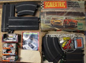 Scalextric: A boxed Scalextric Set 45, with track, triggers and other contents; together with four