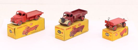 Dinky: A collection of three boxed Dinky Toys, to comprise: Fordson Thames Flat Truck, 422; Austin