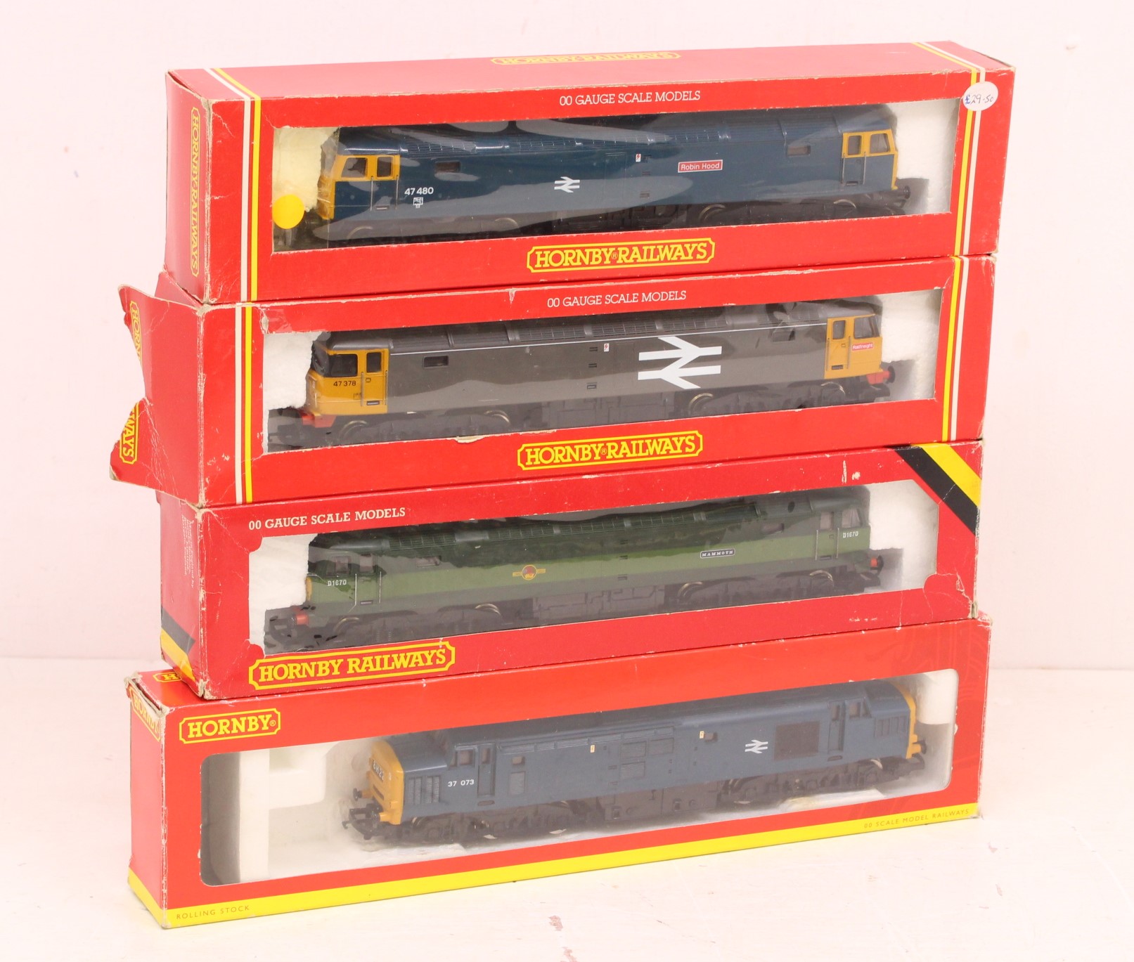 Hornby: A collection of four boxed Hornby Railways, OO Gauge, diesel locomotives to comprise: