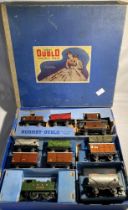 Hornby: A boxed Hornby Dublo, 3-rail Electric Train Set EDG7 Tank Goods set, Boxed with track,