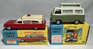 Corgi: A pair of boxed Corgi Toys, Ford Thames "Airborne" Caravan, Reference No. 420; and Superior