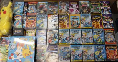 Pokemon: A collection of assorted Pokemon DVDs and Videos, some duplication; together with a Build-