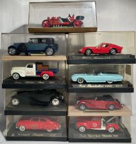 Diecast: A collection of assorted boxed vehicles to include: eight Solido model cars and one Brumm