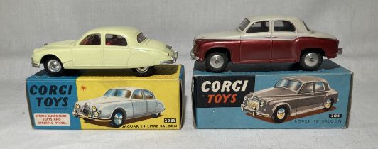 Corgi: A pair of boxed Corgi Toys, Rover 90 Saloon, Reference No. 204; and Jaguar 2.4 Litre