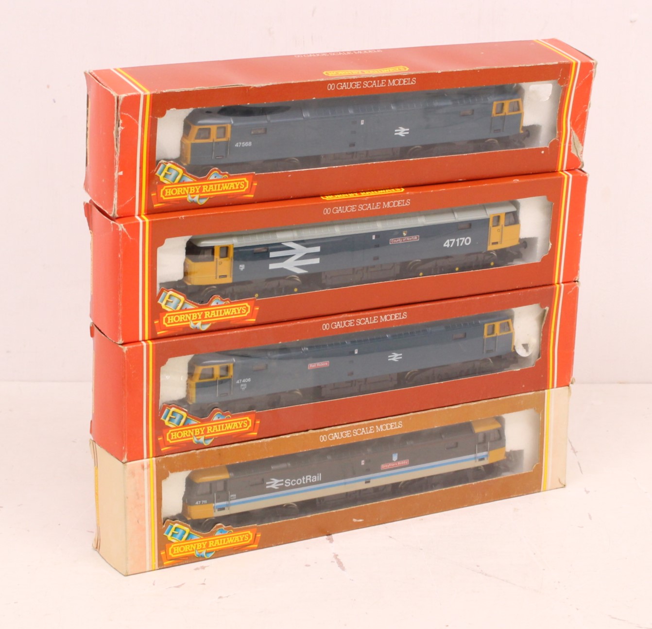 Hornby: A collection of four boxed Hornby Railways, OO Gauge, diesel locomotives to comprise: