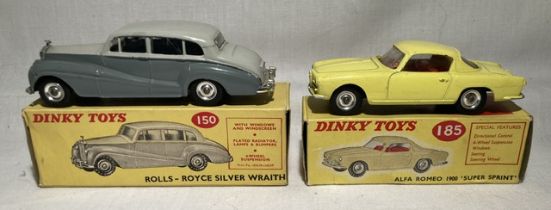 Dinky: A pair of boxed Dinky Toys, Rolls-Royce Silver Wraith, Reference No. 150; and Alfa Romeo 1900