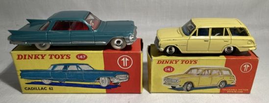 Dinky: A pair of boxed Dinky Toys, Vauxhall Victor Estate Car, Reference No. 141; and Cadillac 62,