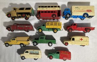 Dinky: A collection of assorted unboxed Dinky and Corgi playworn diecast vehicles to include: