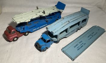 Dinky: An unboxed Dinky Pullmore Car Transporter, together with an unboxed Corgi Carrimore with