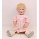 Princess Elizabeth: An early 20th century, bisque head doll, marked to head 'Porzellenfabrik